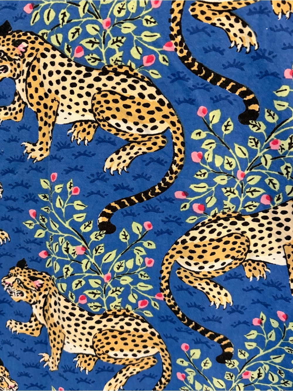 Printfresh Bagheera Long Sleep Pajama Top in Blue Leopard Cotton medium - Picture 8 of 10